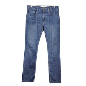 PAIGE Women's Straight Leg Jeans Medium Wash Blue Size 33 Designer Denim